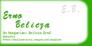 erno belicza business card